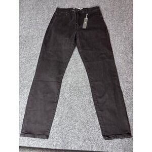 tractr Women's High Rise Skinny Jeans Size 10/30 Black‎ Denim with Ankle Slits